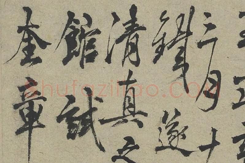 杨维桢行草书书晚节堂诗局部 (3)