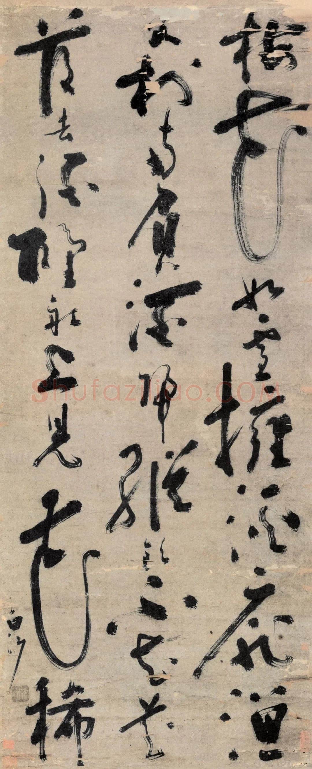 陈献章《梅花诗轴》纸本 125.3×50.7cm 广东省博物馆藏