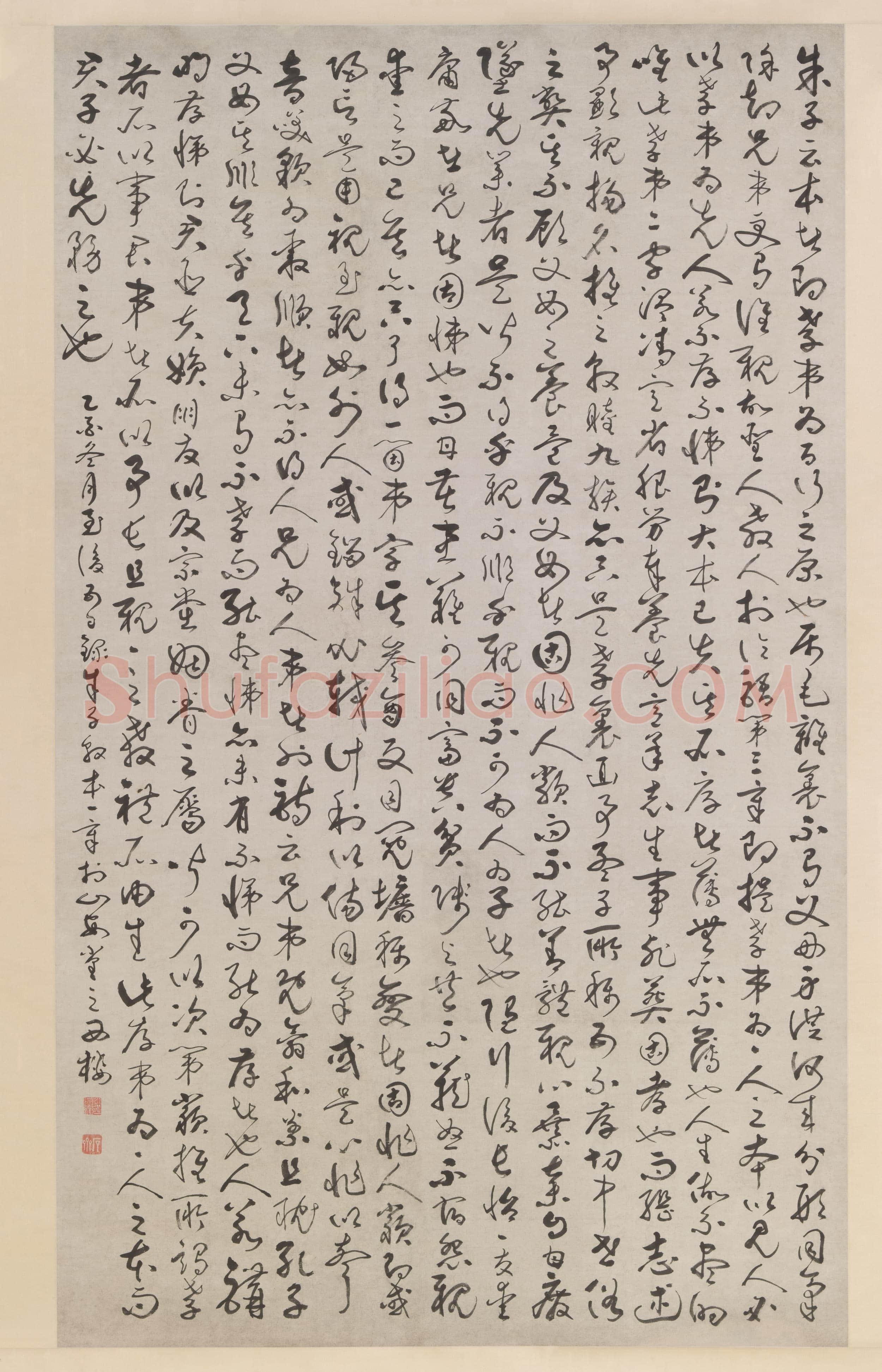 陈献章《朱子敦本章轴》纸本草书 183.5×109.8cm 1465年 上海博物馆藏