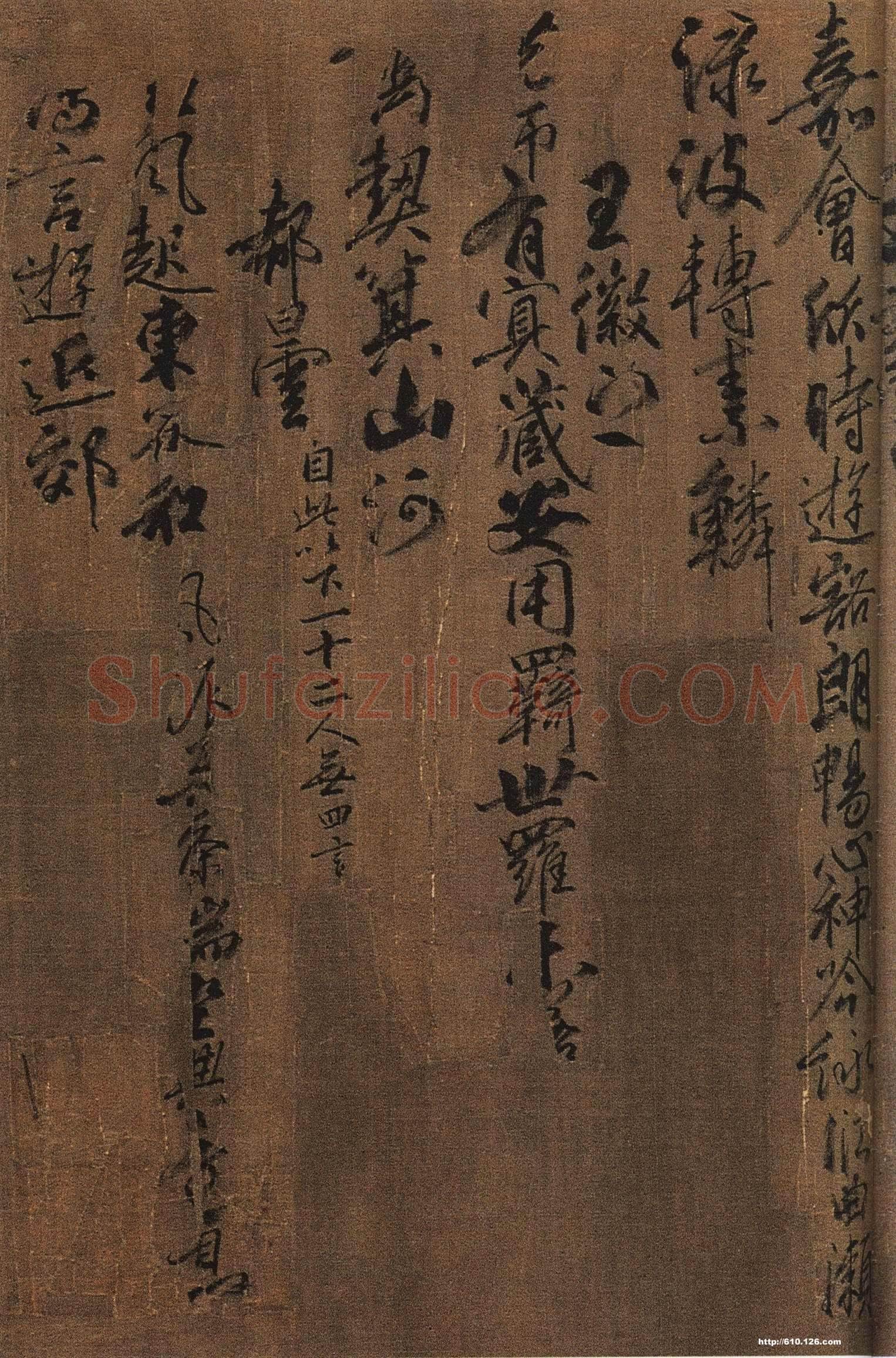 柳公权《兰亭诗》卷(传)，绢本，行书，26.5×365.3cm。北京故宫博物院藏