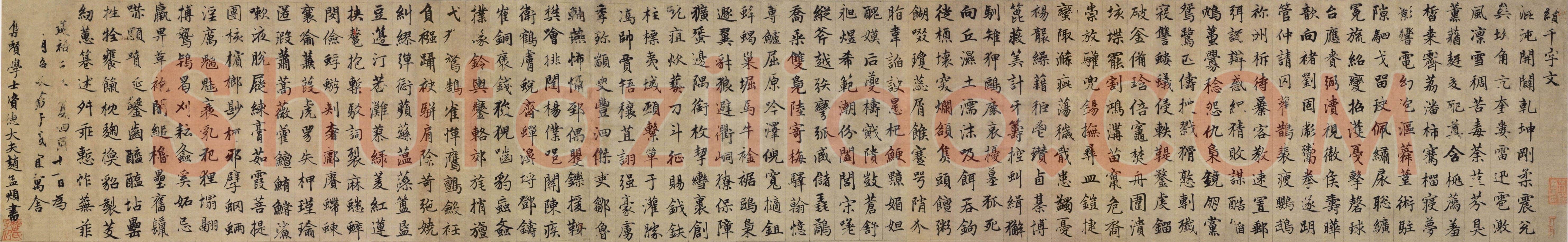 赵孟頫《续千字文卷》24.3×153.3cm