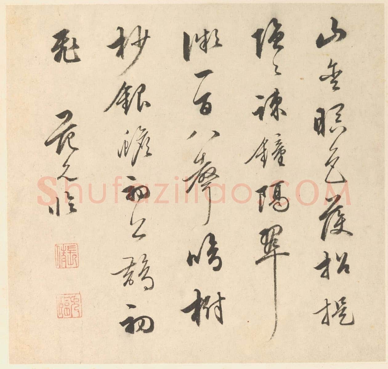 范允临《题明人潇湘八景图诗册》纸本 册页 各24×25.2cm 美国弗利尔美术馆藏