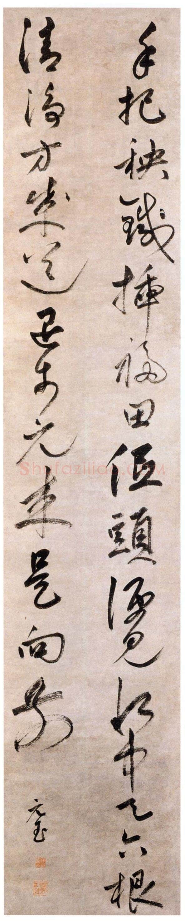 金琮《草书七绝诗》轴 纸本 148.1×29.6厘米 北京故宫博物院藏