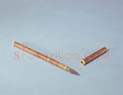 檀香木彩画福寿笔 | 故宫文房用品藏品
