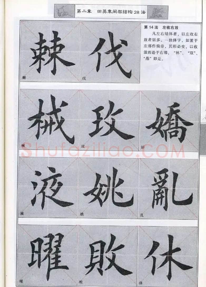 田英章《毛笔楷书入门教程间架结构》 | 毛笔楷书字帖