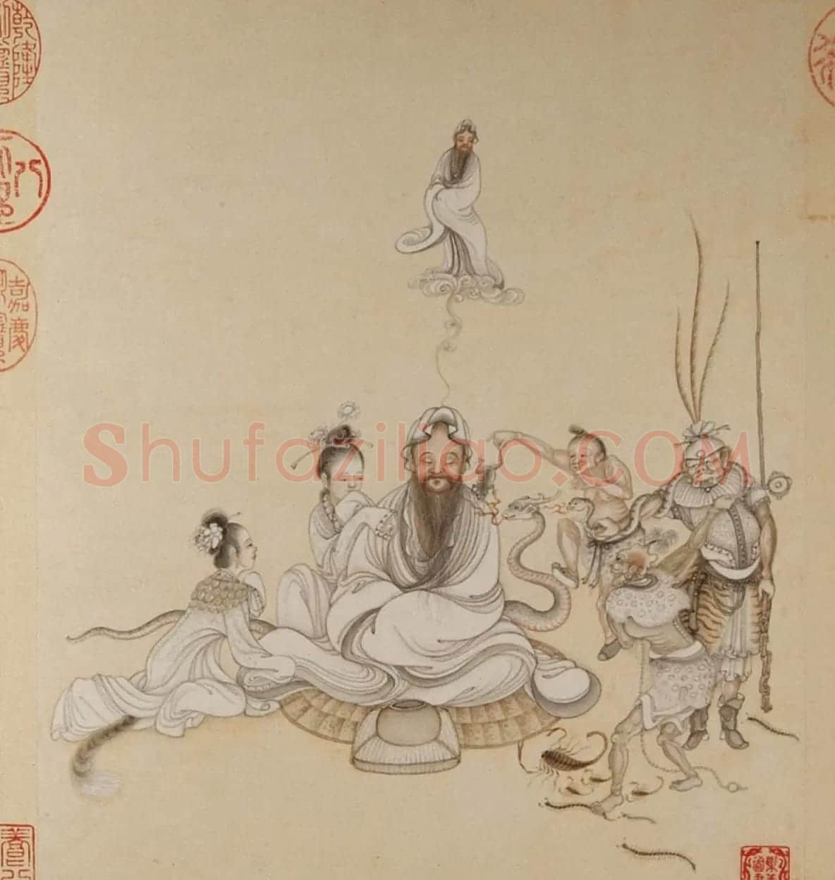清代字画欣赏《罗汉册》(张照书法+冷枚绘画) | 传世书法作品精选