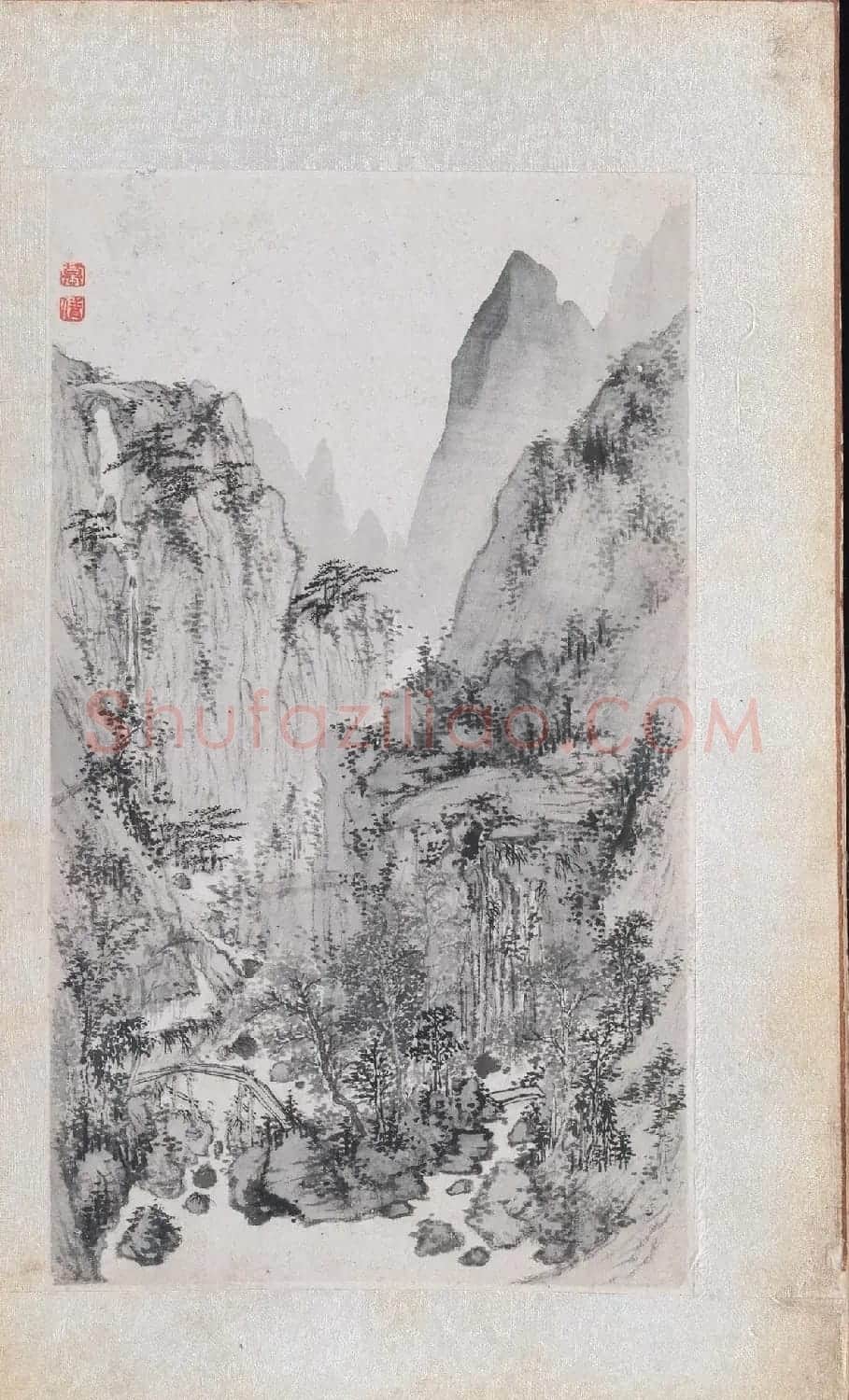 郑旼书法字画欣赏《黄山八景图册》 | 传世书法作品精选