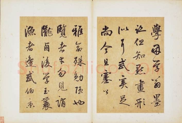 边武《草书千字文册》(选页)纸本草书 34.4×23.5cm×35 台北故宫博物院藏