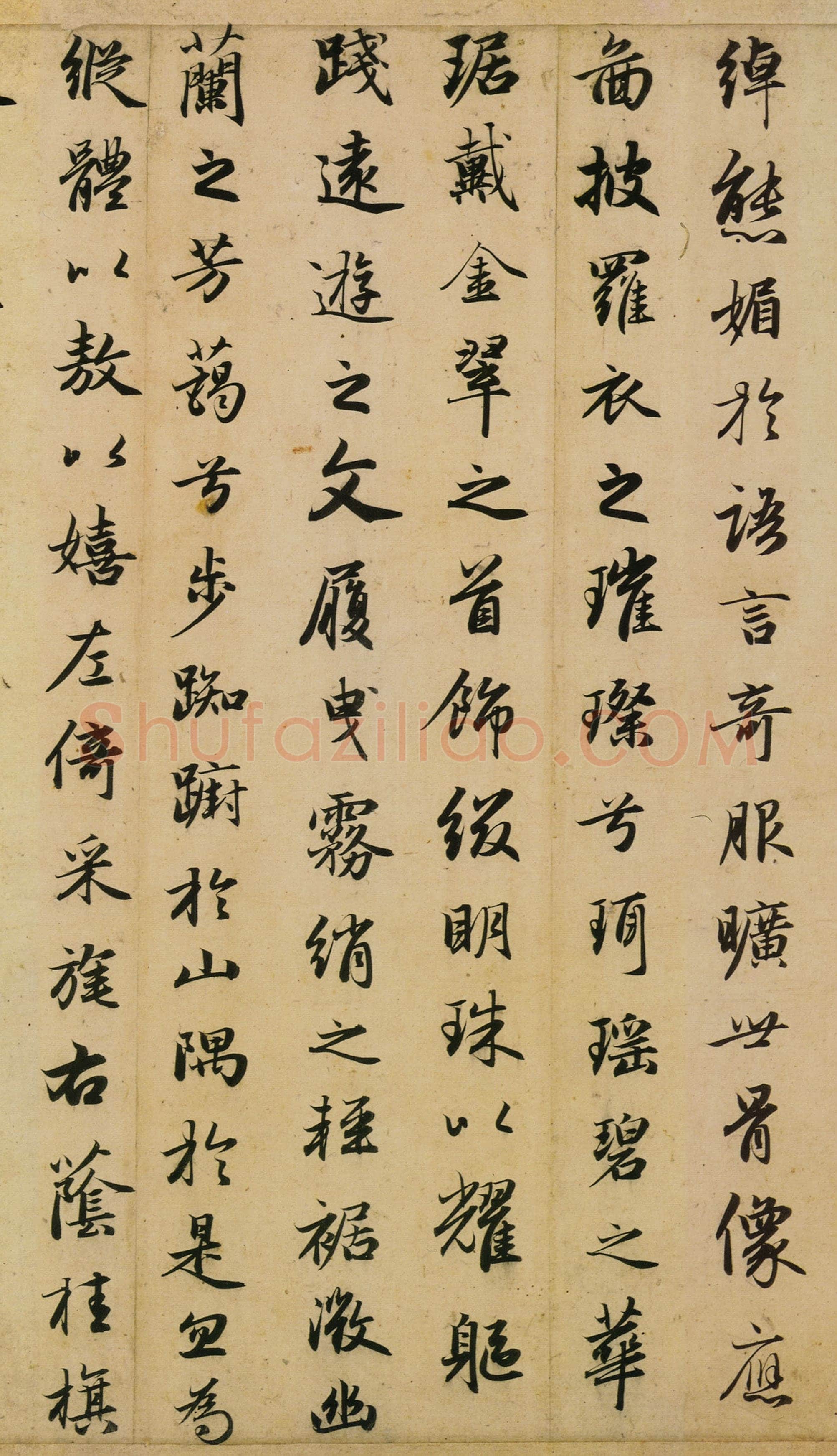 赵孟頫《洛神赋卷》纸本行书 29.2×193cm 大德四年(1300)天津市博物馆藏