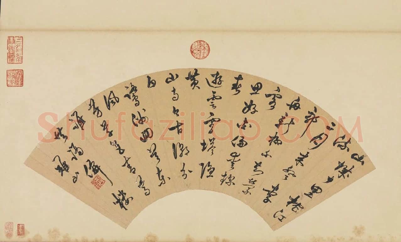 明代邢一凤《行书诗》扇面页