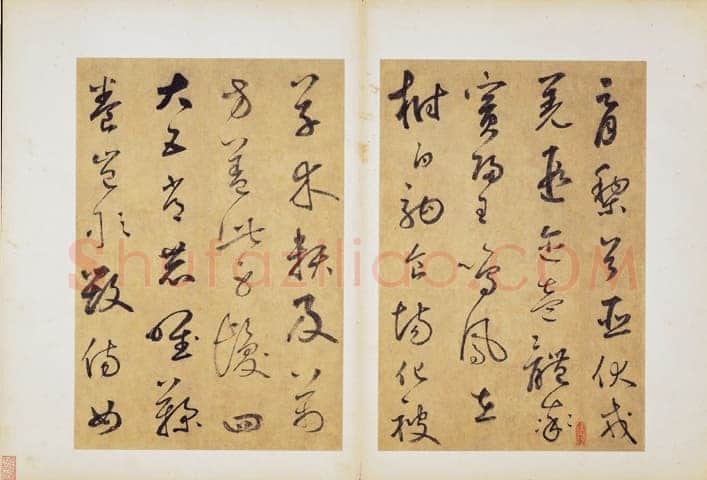 边武《草书千字文册》(选页)纸本草书 34.4×23.5cm×35 台北故宫博物院藏