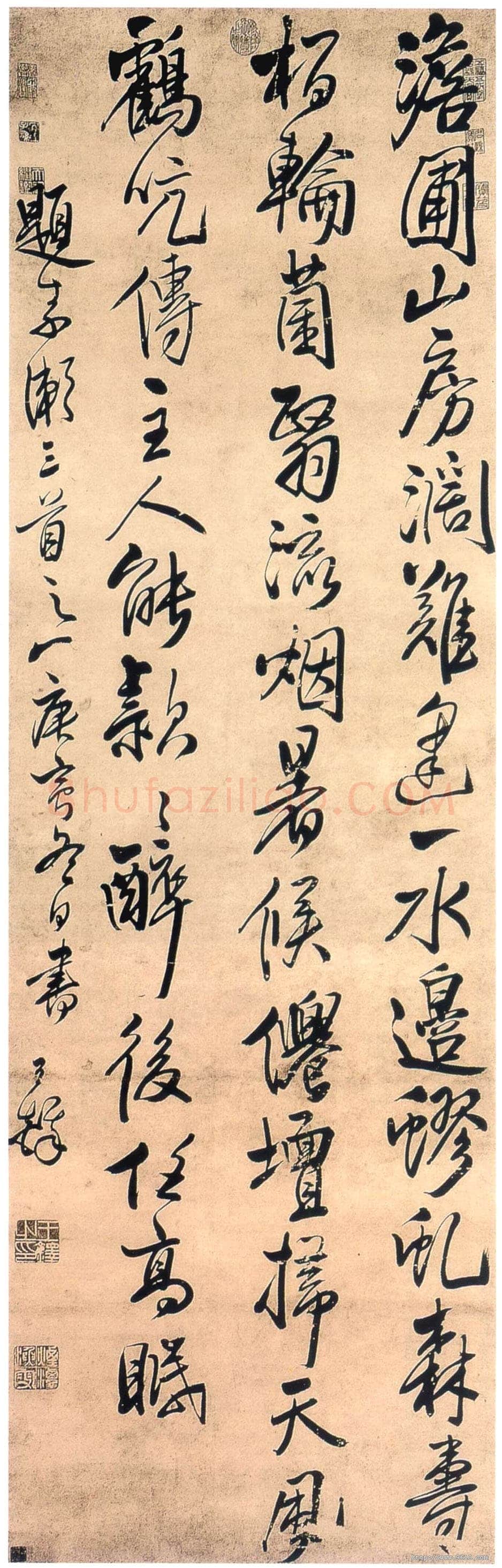 王铎《行书立轴》清顺治七年(庚寅1650)年 纸本 纵179cm 横56·5cm 首都博物馆藏