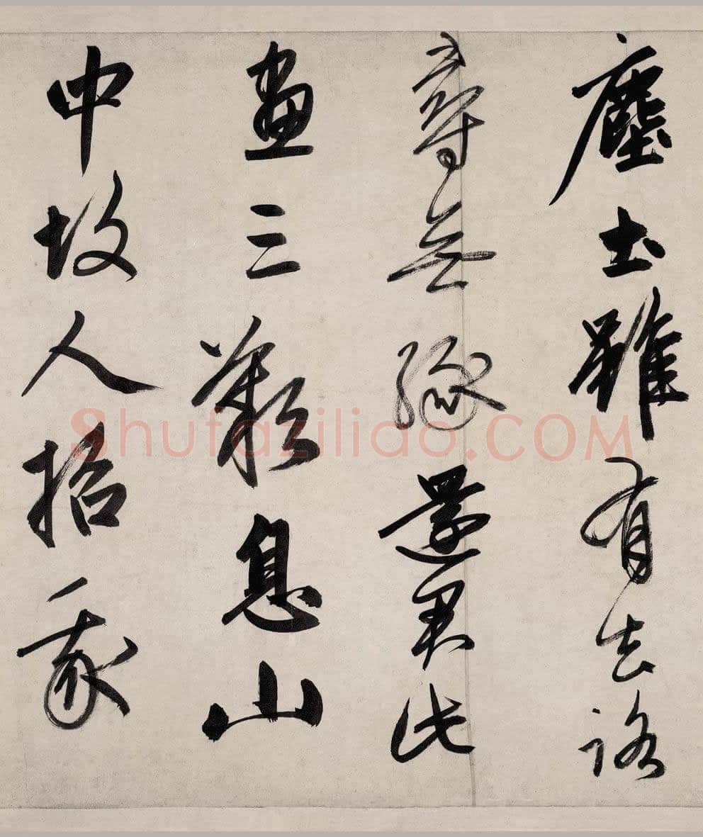 赵孟頫《烟江叠嶂图诗卷》49.8×413.9cm。 纸本，行书，辽宁省博物馆藏