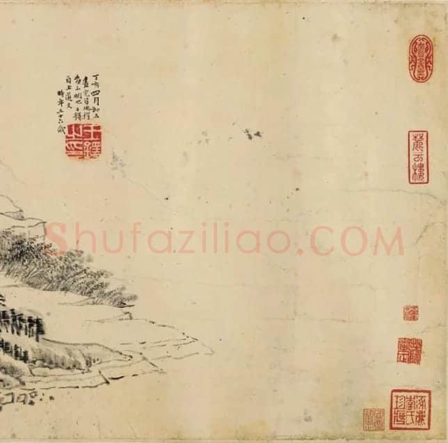王铎书画合璧图《王屋图诗卷》全卷_22