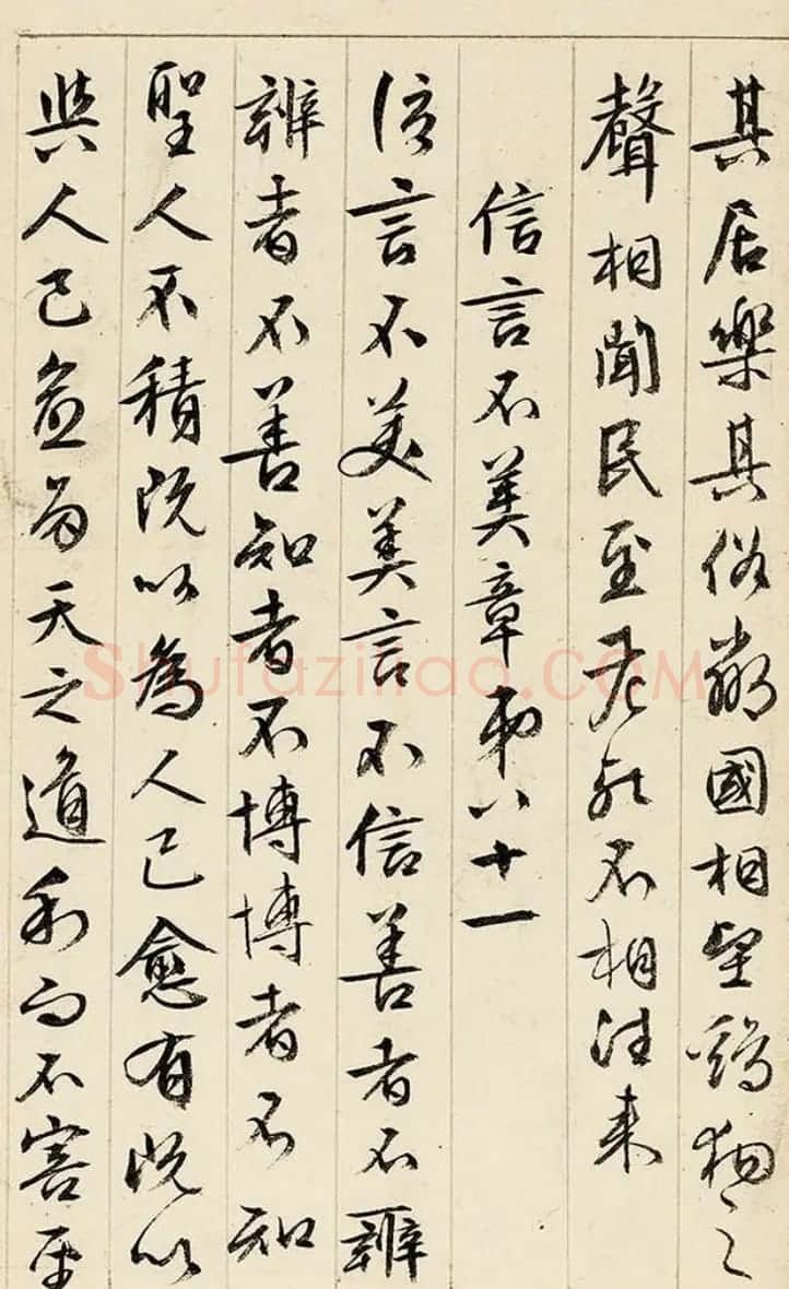 文徵明89岁行书《道德经》册页 | 毛笔书法作品