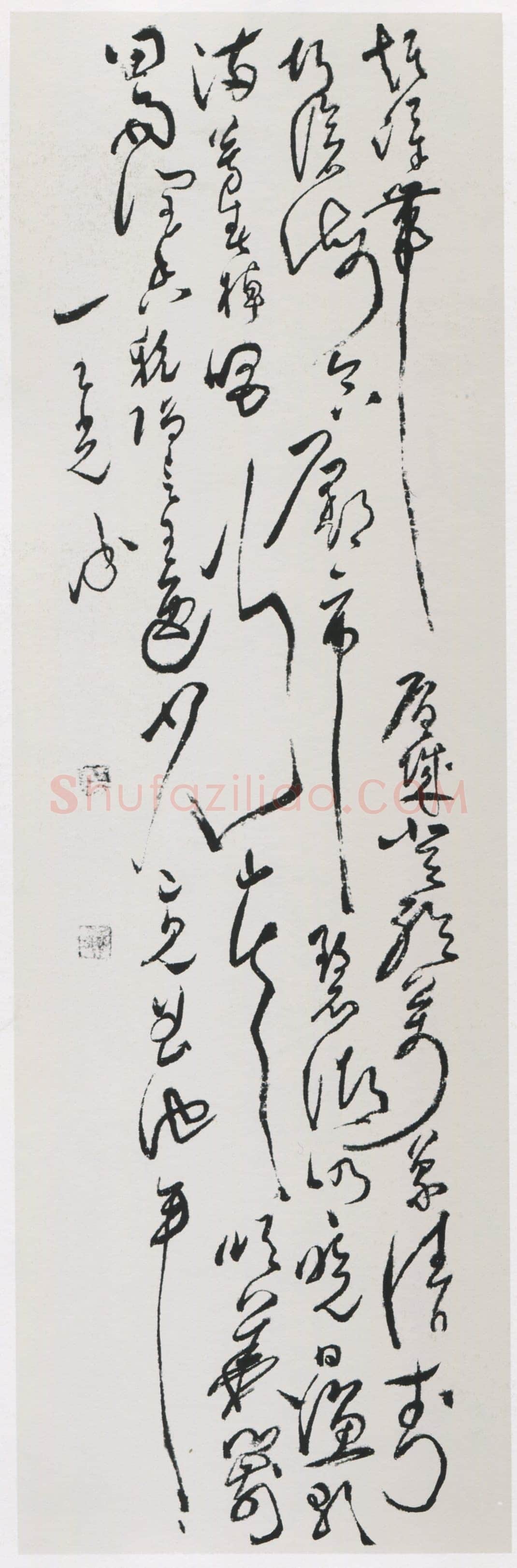 王光承《草书孙逖登越州城诗轴》纸本草书 91.3×23.5cm 苏州博物馆