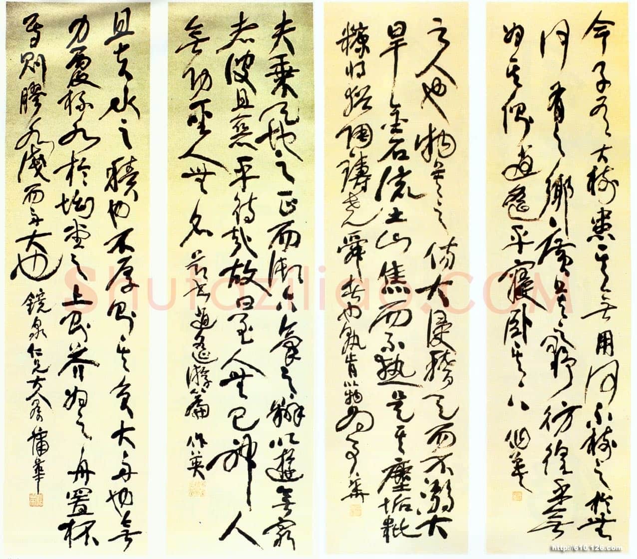 蒲华《草书四条屏》
