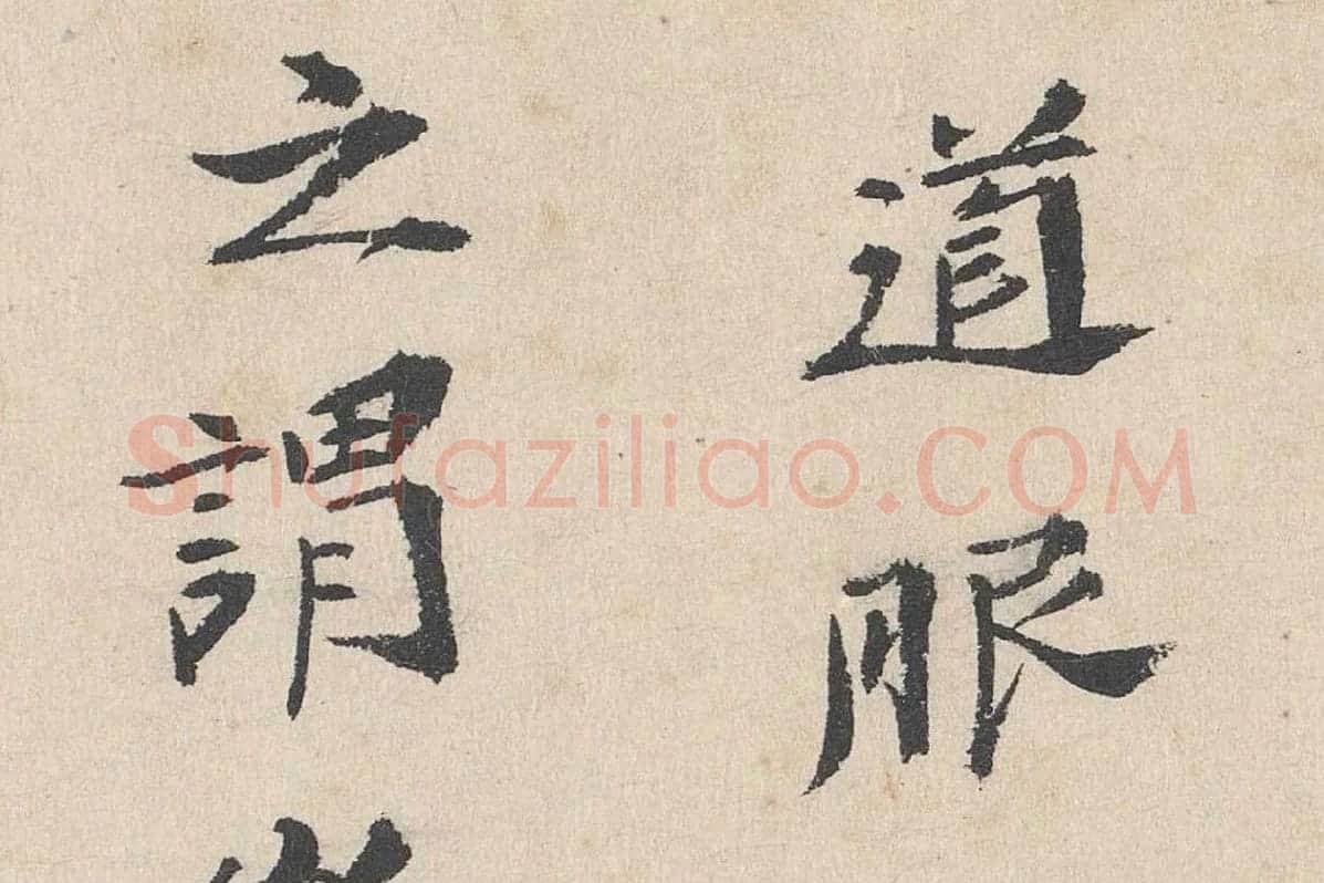 卢浚行楷书法《跋道服赞》局部 (2)