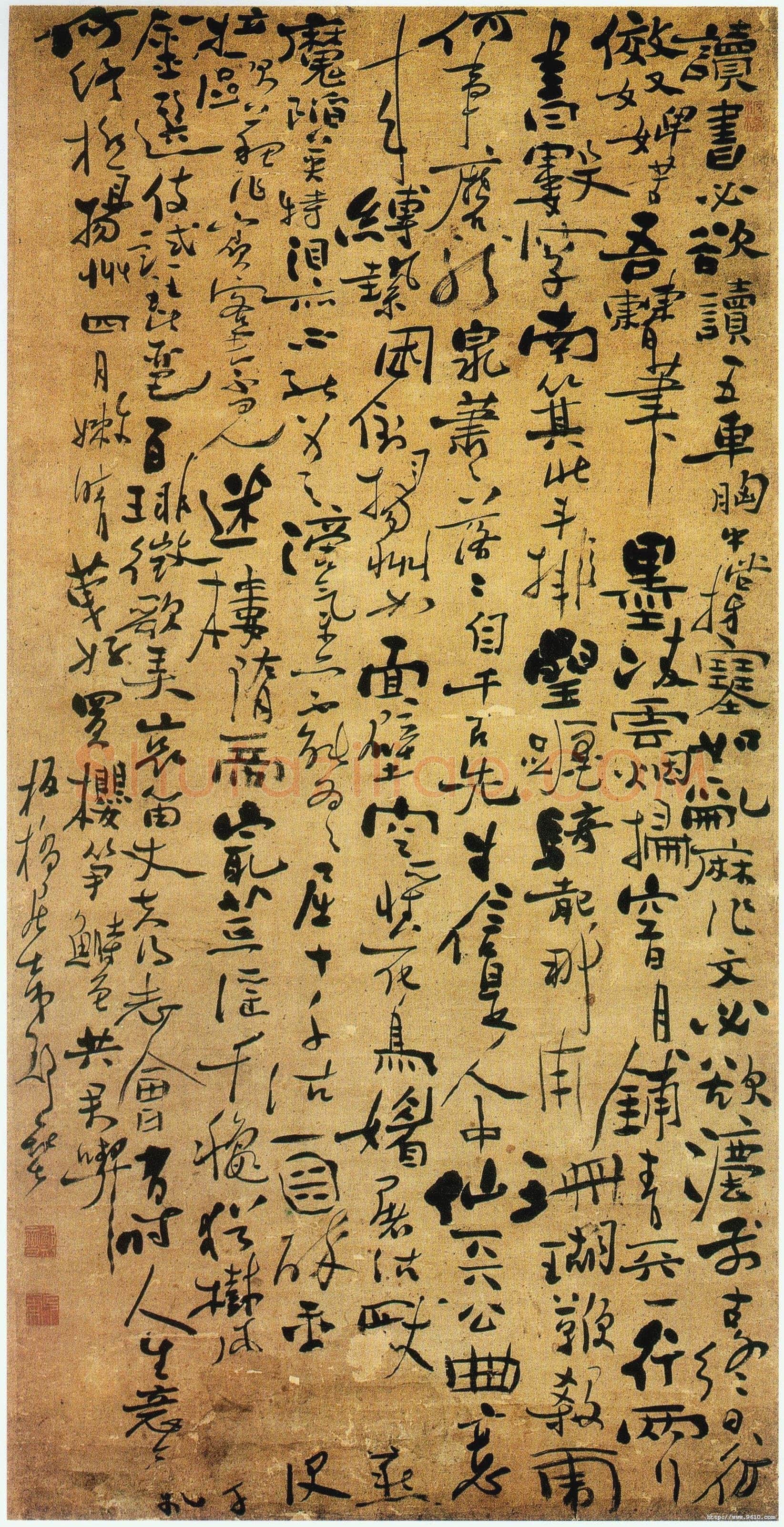 郑燮(郑板桥)《行书诗轴》纸本行书 130×66cm 广州美术馆藏
