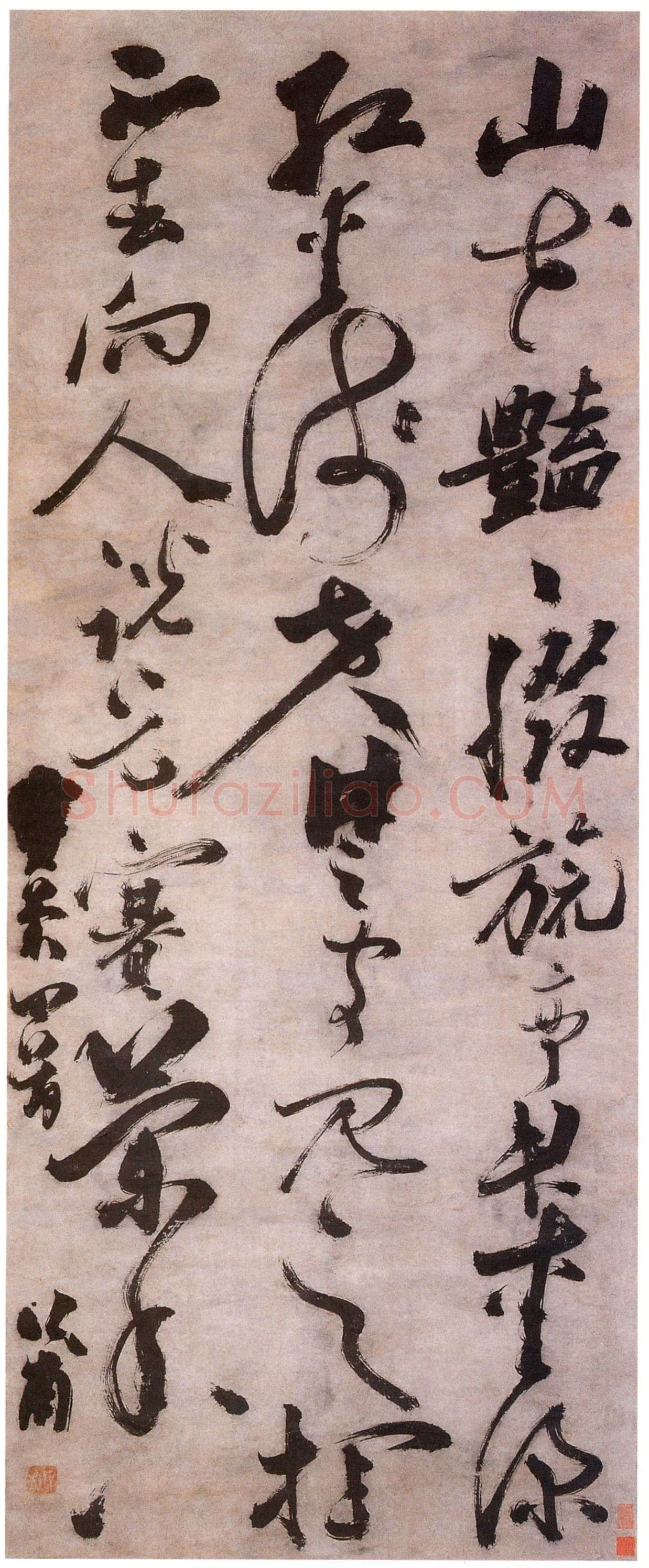 陈献章《七绝赛兰香诗轴》151.7×61.4cm 苏州博物馆藏