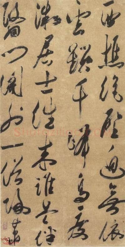 湛若水《行草七言诗轴》纸本行草书 144×72cm 香港中文大学文物馆藏