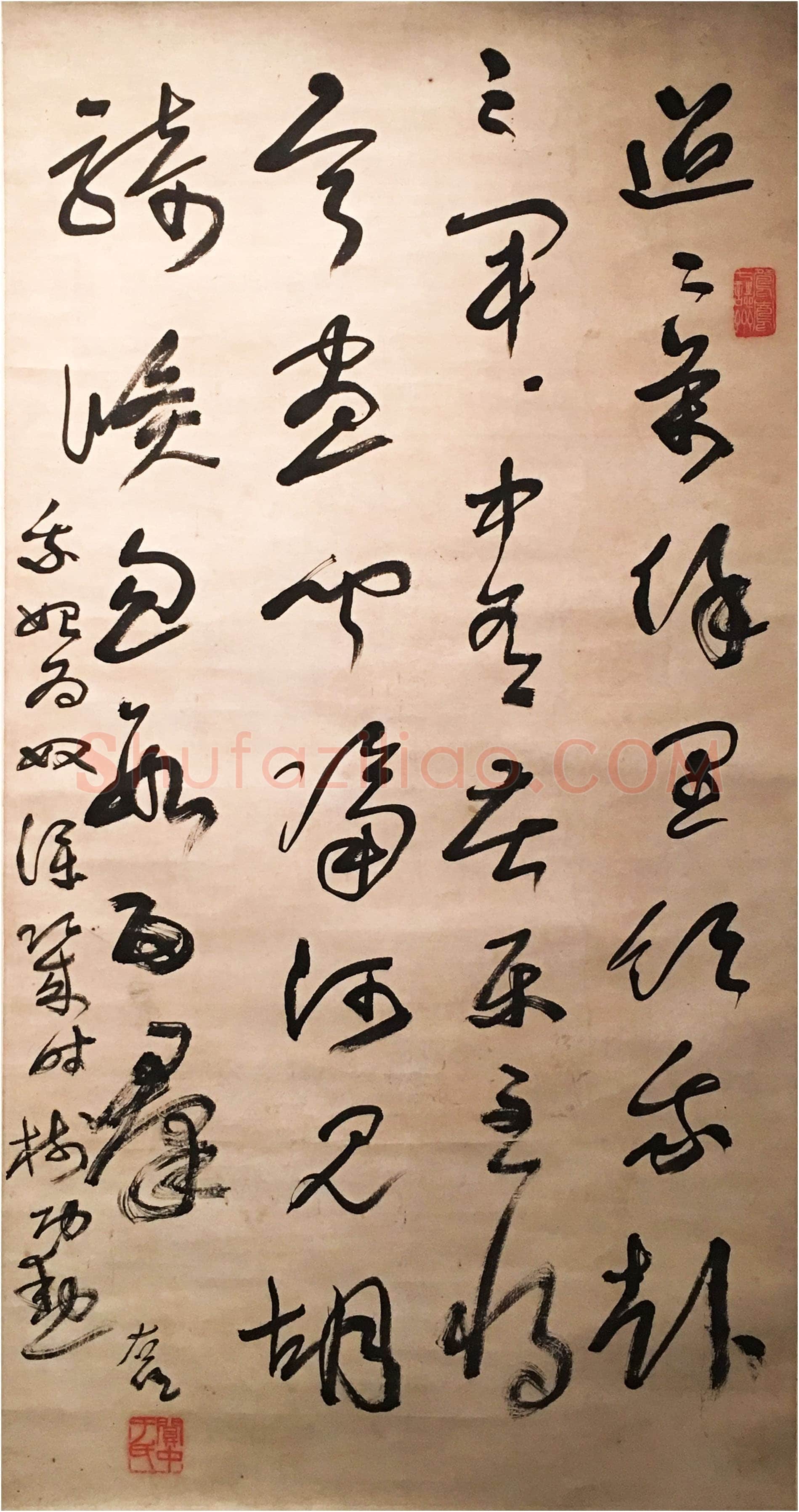 于右任《草书杜甫前出塞之五诗轴》纸本草书 86×45cm 南京市博物馆藏