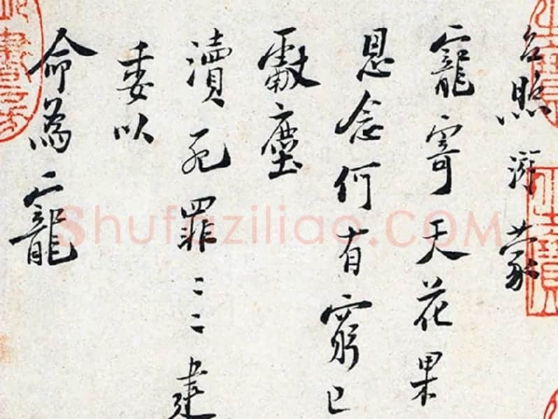 陆游行书《上问台闳尊眷尺牍》局部 (2)