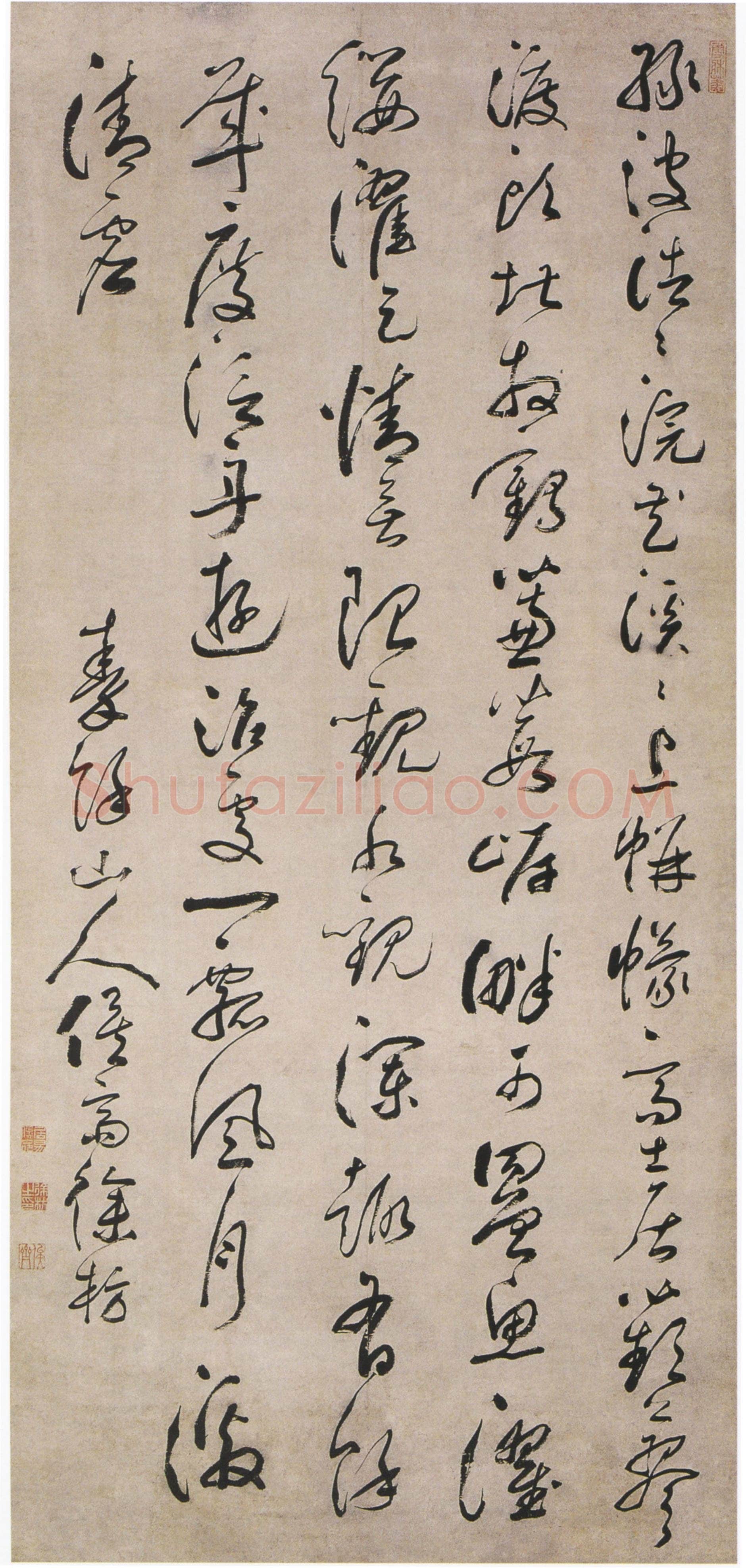 徐枋徐枋《草书七律诗轴》151×69.6cm 苏州博物馆藏