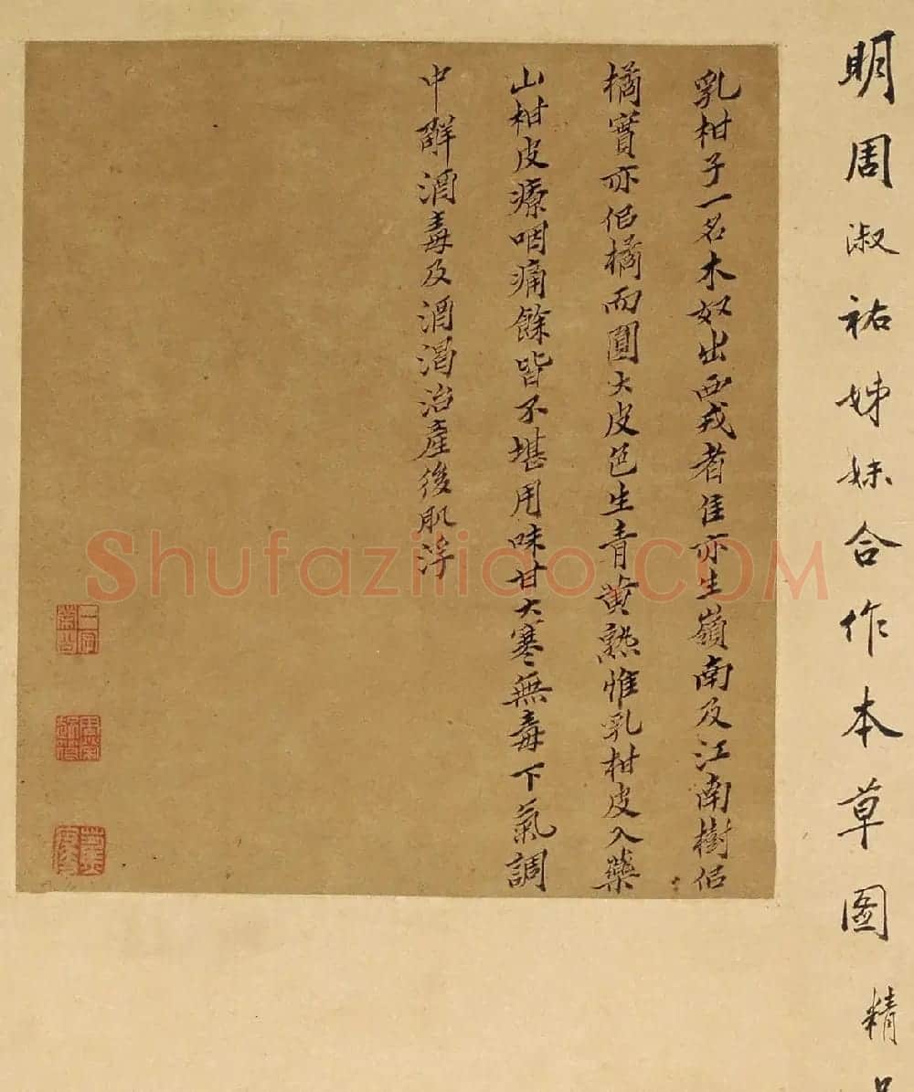 周淑禧、周淑祜两姐妹小楷《本草图》四条屏 | 传世书法作品精选
