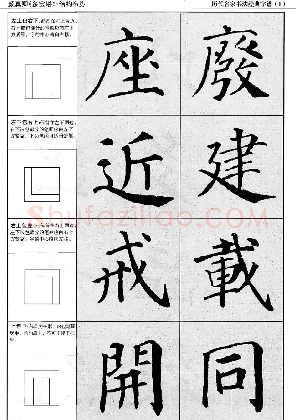 经典字帖：颜真卿多宝塔字谱 | 软笔楷书字帖