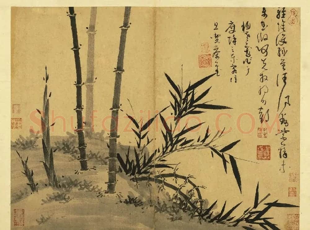 元代吴镇71岁书画册《墨竹谱》 | 传世书法作品欣赏