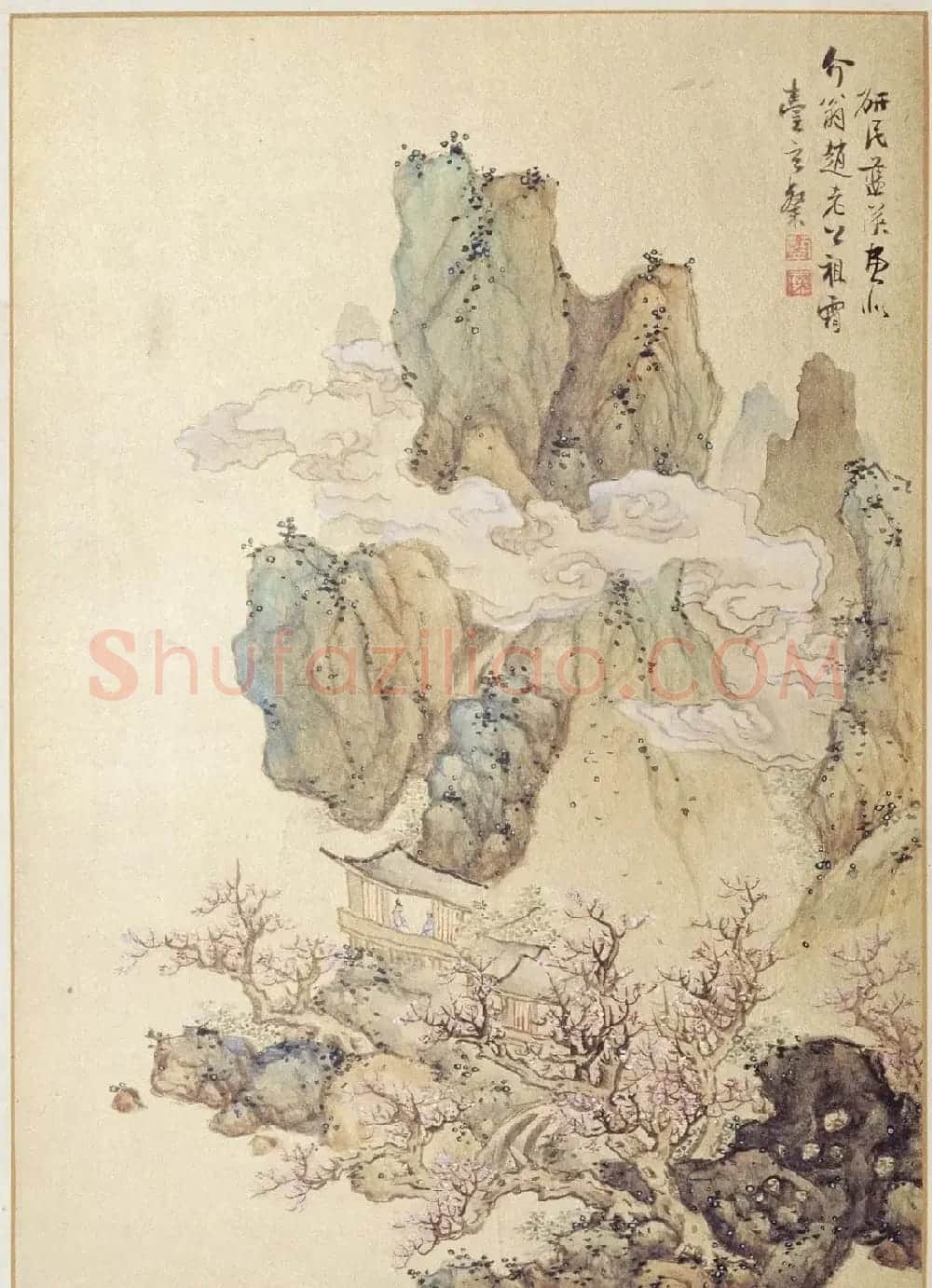 明代蓝瑛绘韩理书跋《澄观图》书画册页欣赏 | 传世书法作品鉴赏