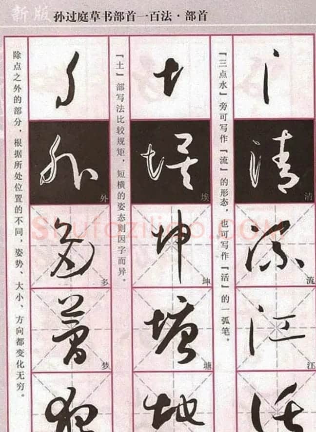 历代名家字帖《孙过庭草书部首一百法》 | 软笔草书字帖