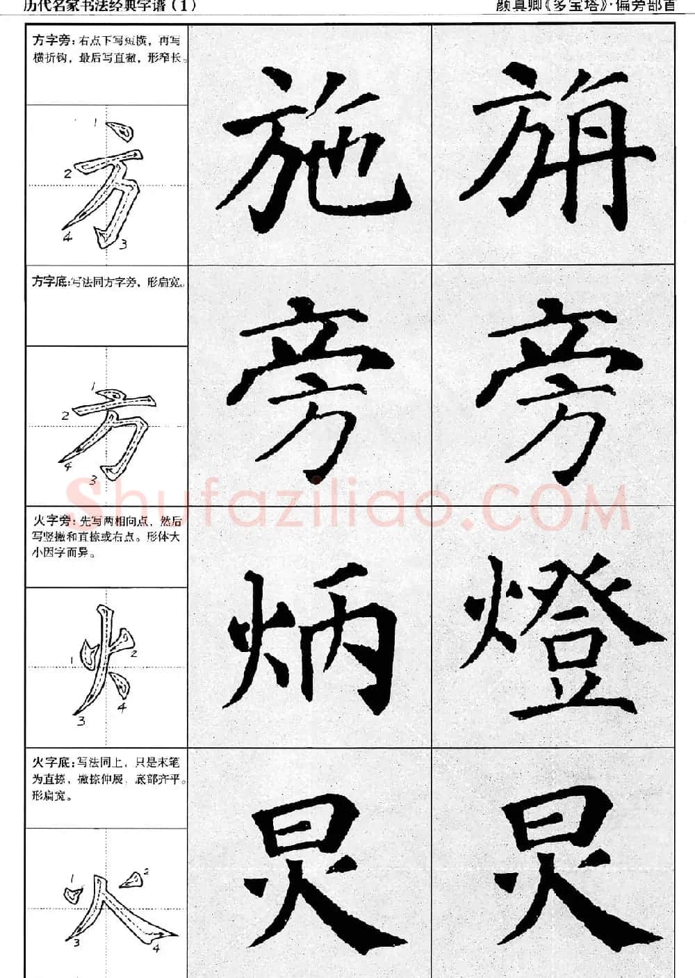经典字帖：颜真卿多宝塔字谱 | 软笔楷书字帖