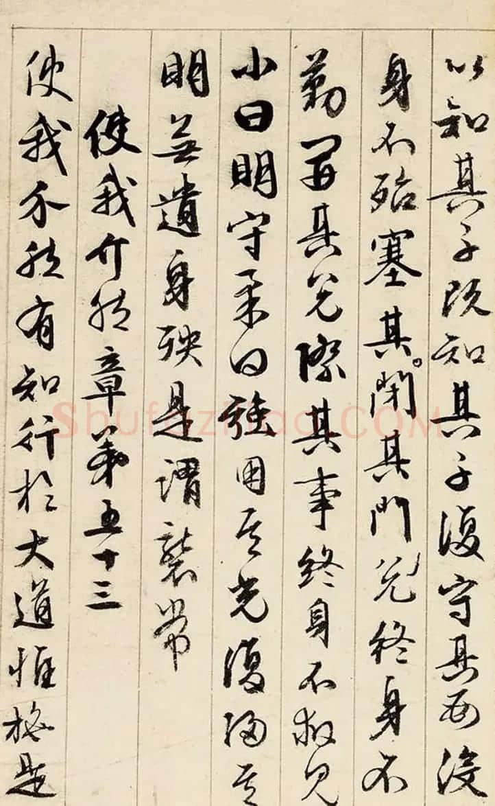 文徵明89岁行书《道德经》册页 | 毛笔书法作品