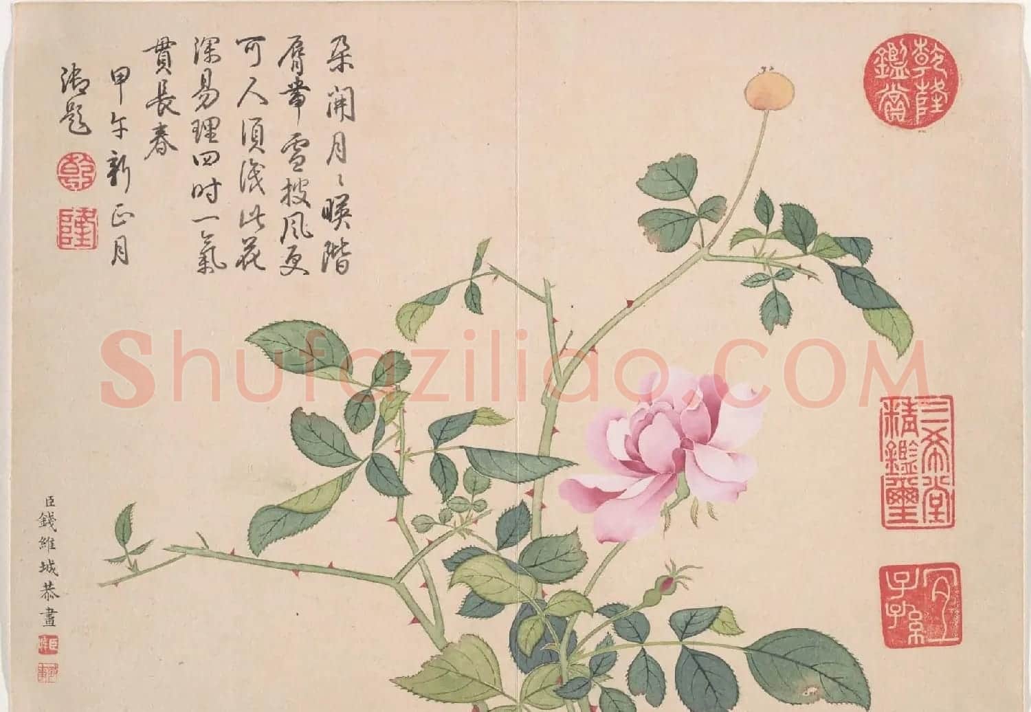 清代钱维城绘画欣赏《景敷四气冬景图》大都会博物馆藏 | 传世书法作品精选