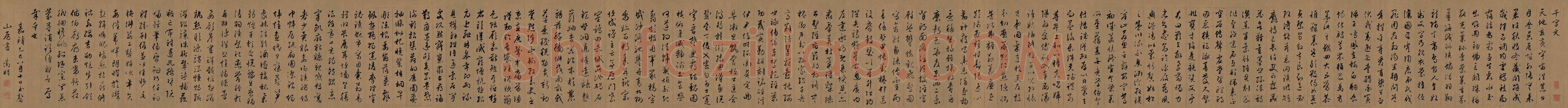 文徵明《行书千字文卷》(二)26.5×387cm