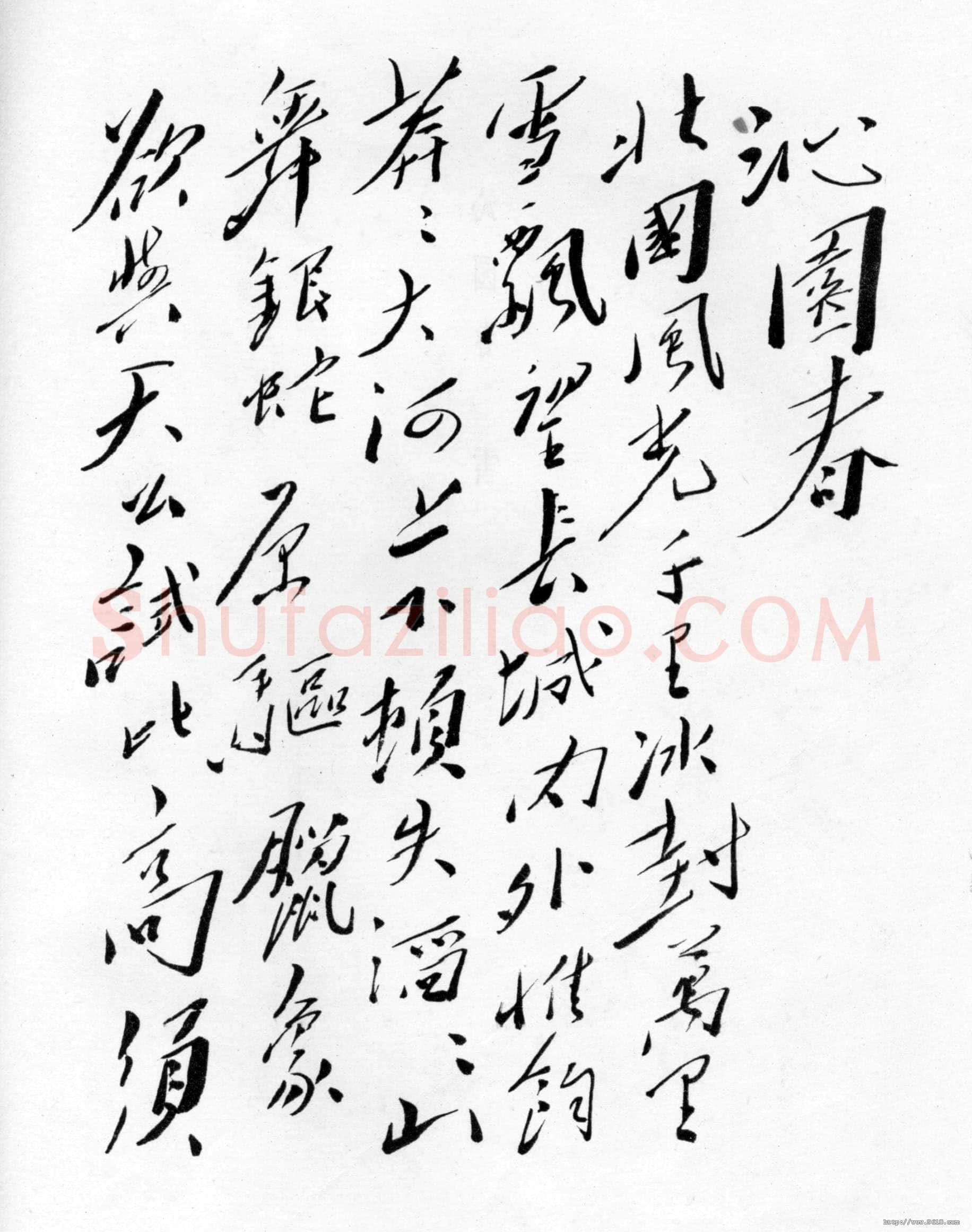 毛泽东 行书《沁园春·雪》