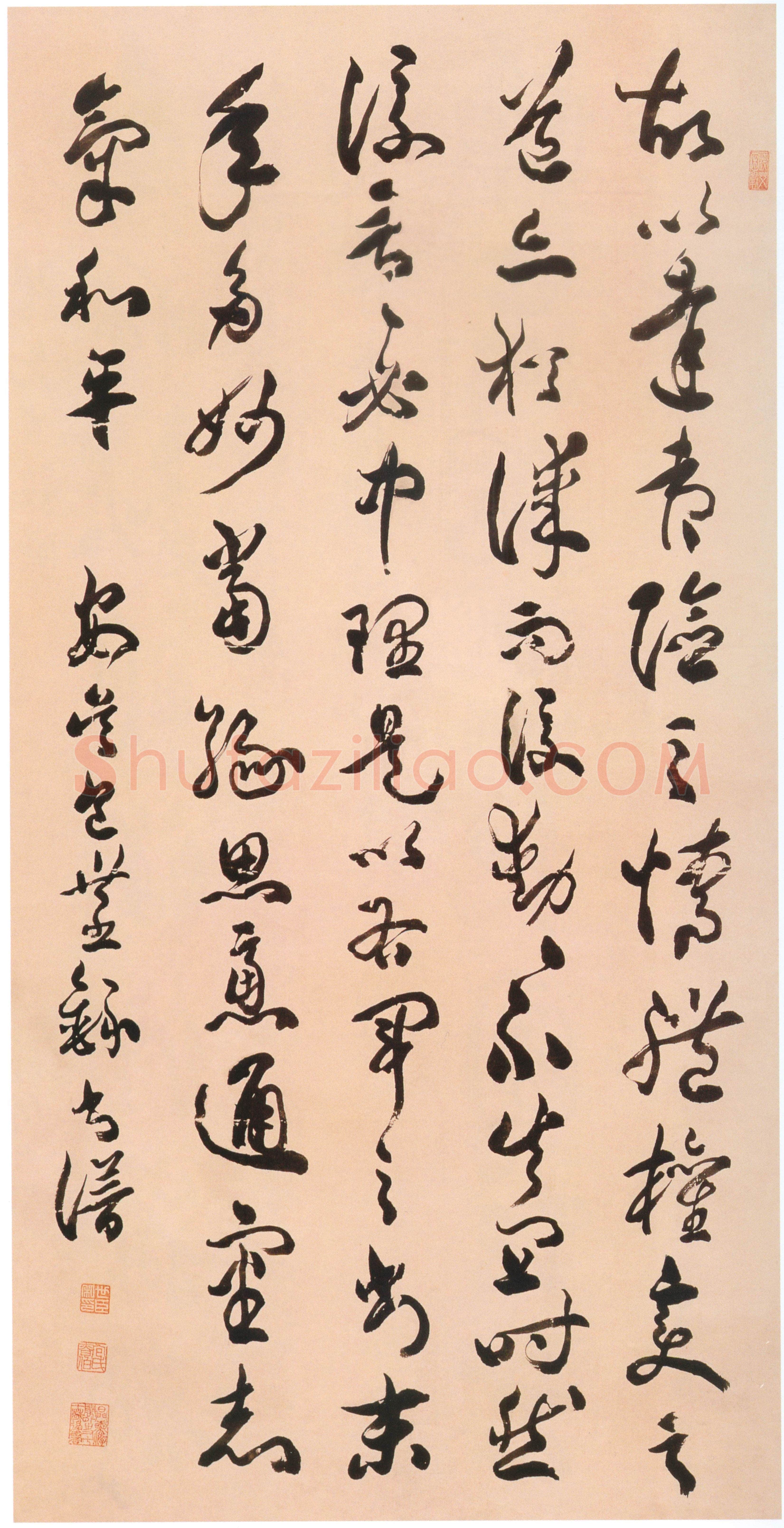 包世臣《节临书谱轴》纸本草书 144.6×74.3cm 天津博物馆藏