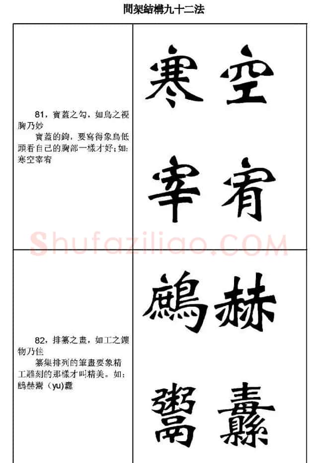 魏楷字帖《魏碑间架结构九十二法》 | 毛笔楷书字帖