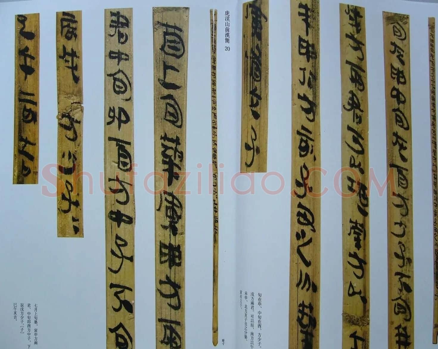 汉代书法竹简欣赏《虎溪山前汉简》 | 名家书法作品赏析