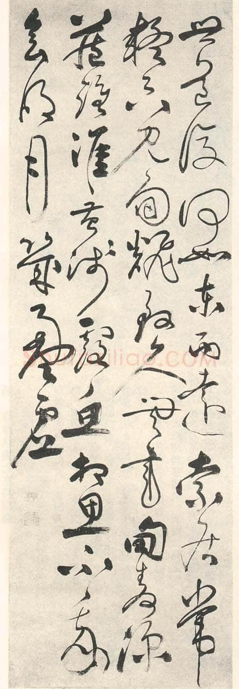 张弼《书唐张蠙寄友人五言诗轴》草书