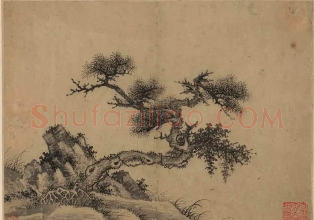 董其昌书法鉴题曹知白山水册 | 传世书法作品精选