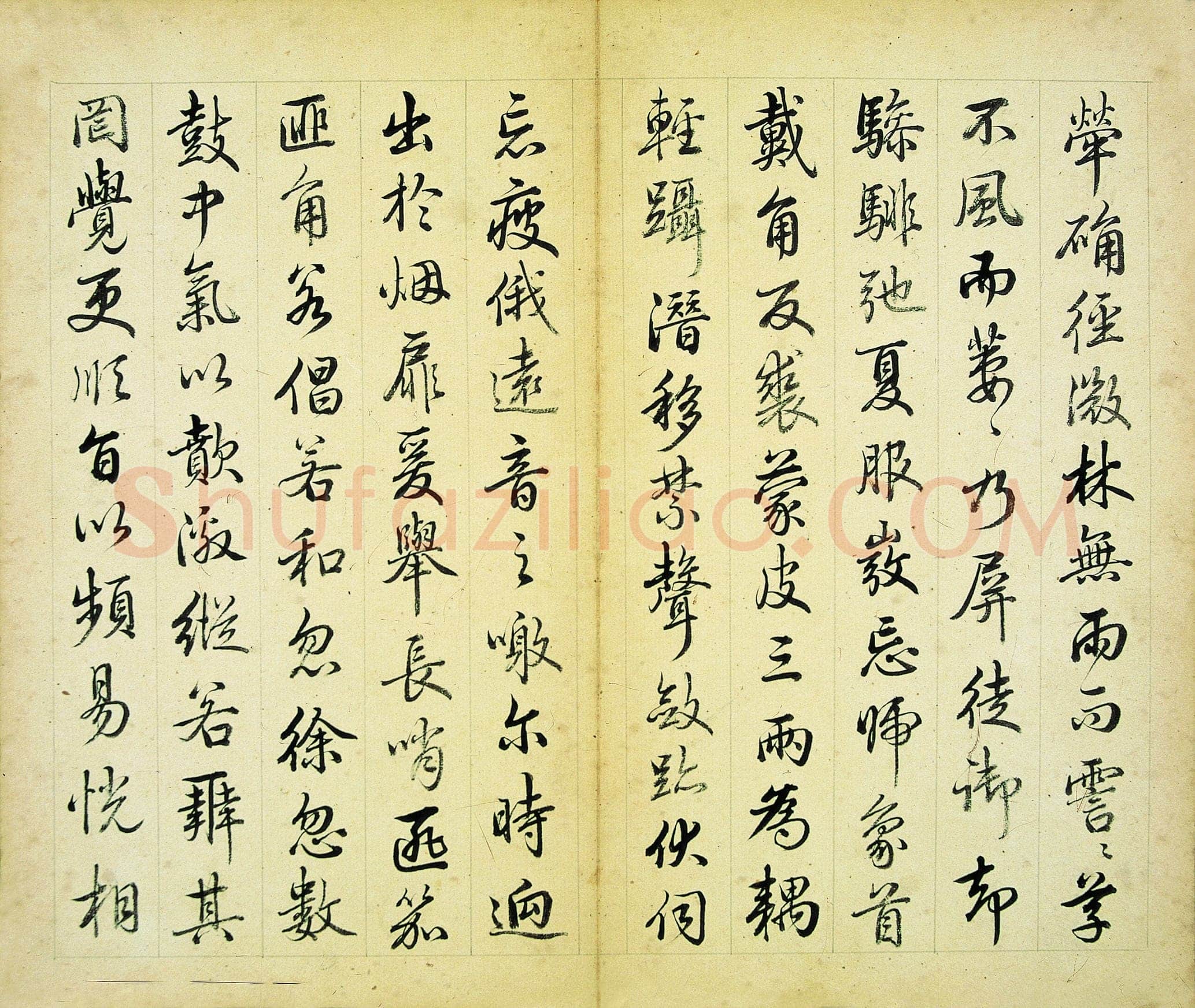 汪由敦《应制哨鹿赋册》纸本行书 24×28.6cm×8 南京博物院藏