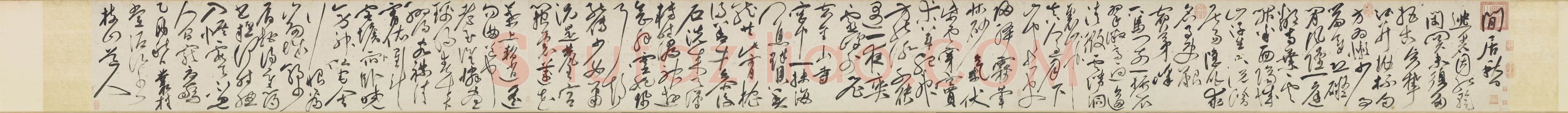 祝允明《草书七律诗》卷 30.8×396.5厘米 台北故宫博物院藏