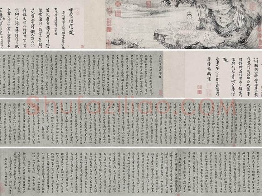 王绂《画观音书金刚经合璧卷》书画全卷