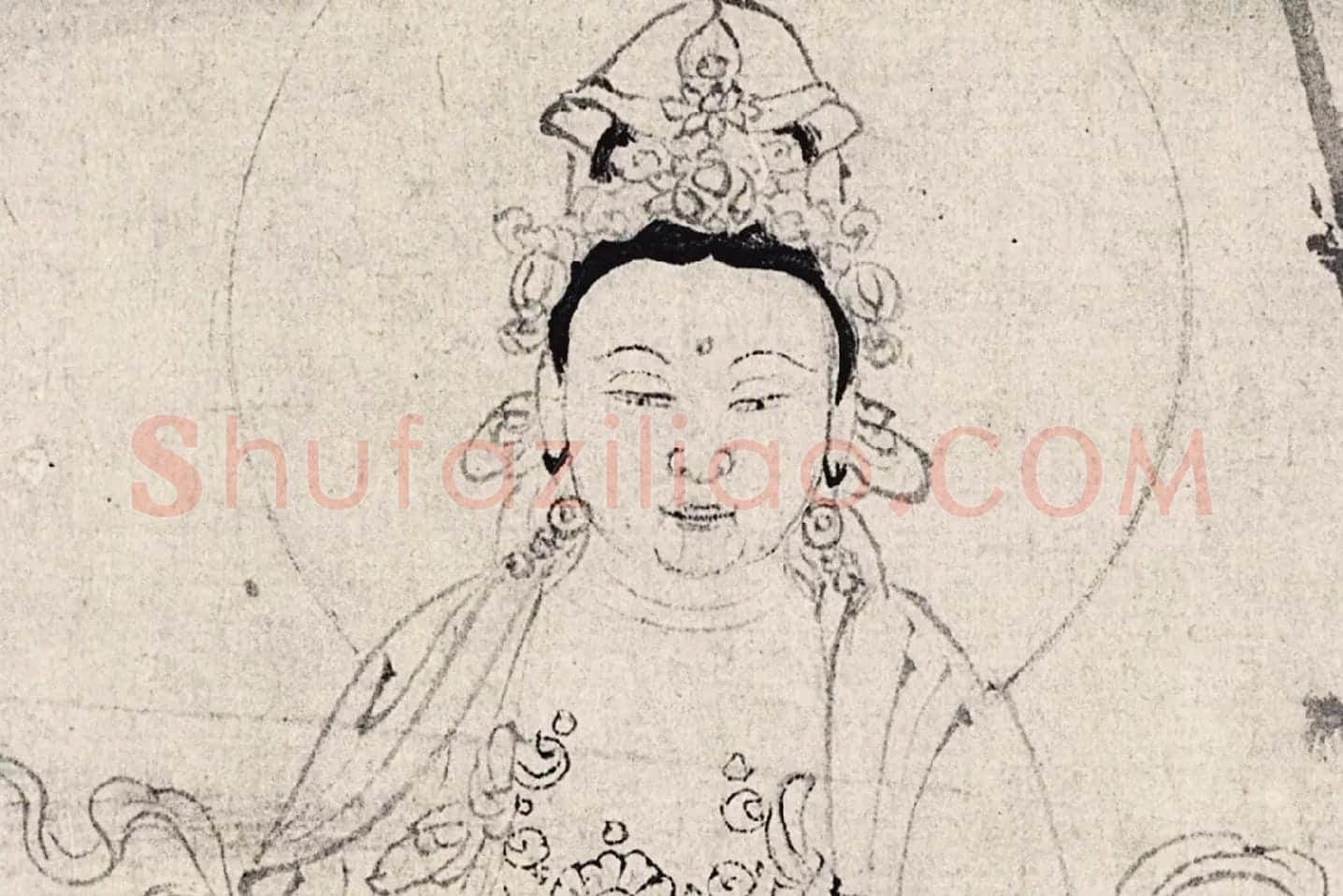 王绂《画观音书金刚经合璧卷》高清大图局部 (1)