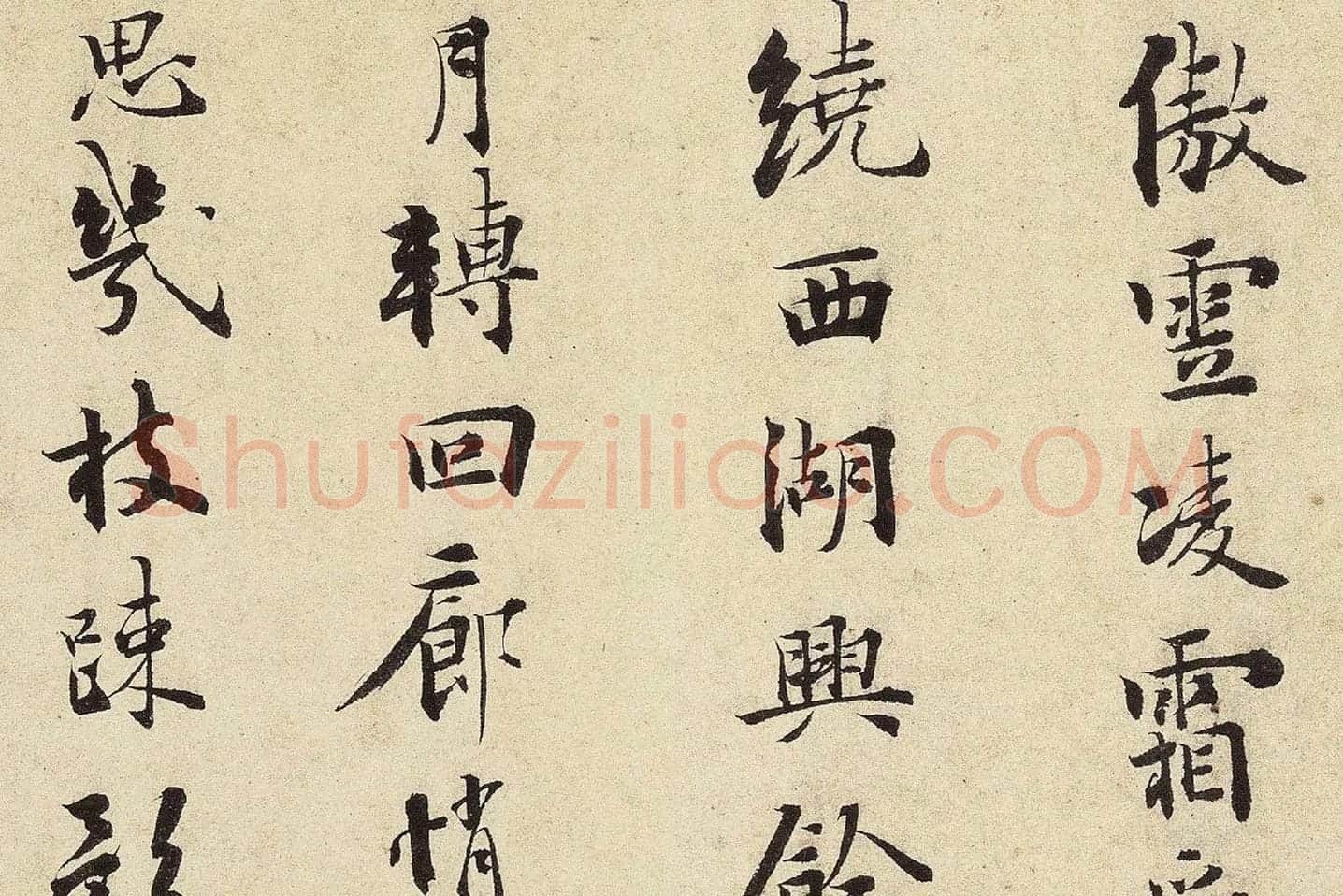 杨无咎行书​《​柳梢青·梅花十首》高清大图局部 (1)