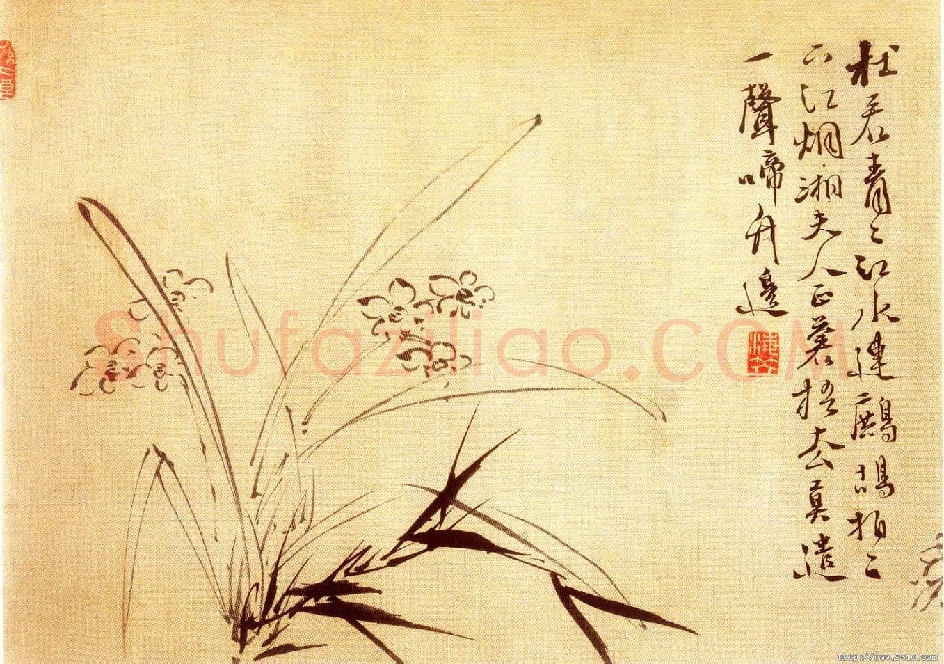 徐渭《水仙、菊石、兰花、墨竹、牡丹》