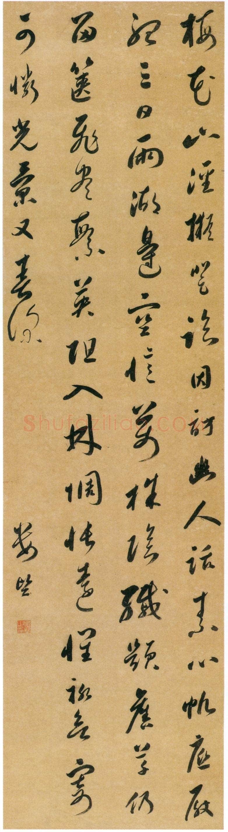 娄坚《草书梅花小径七言诗轴》草书 235×61cm 嘉定博物馆藏
